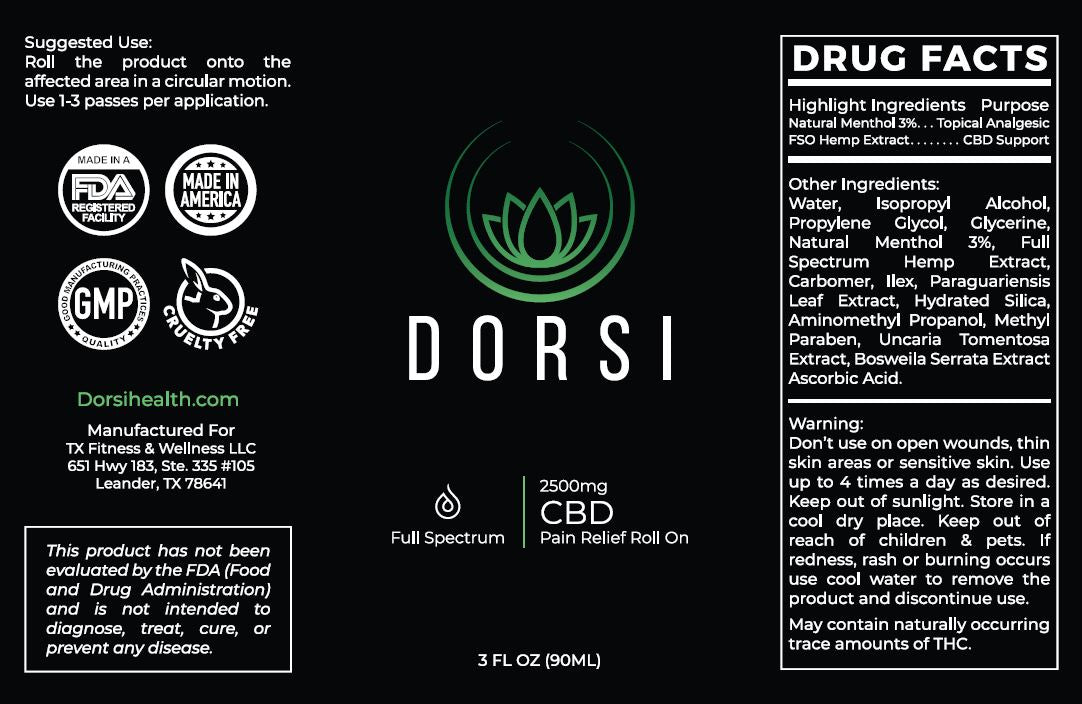 2500mg Extra Strength CBD Roll On Topical Pain Relief