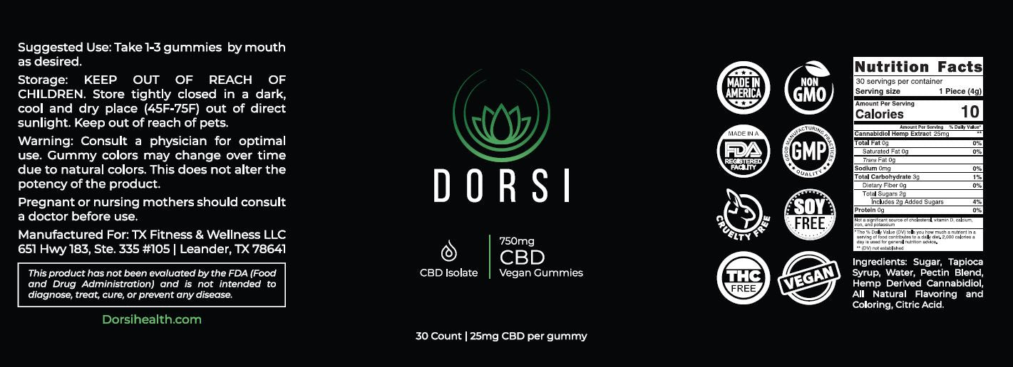 25mg Organic Vegan CBD Isolate Gummies